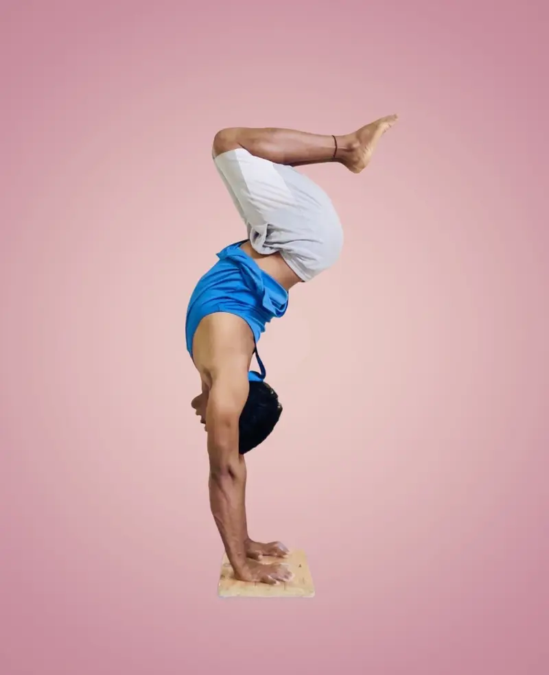 Studio handstand progression practice